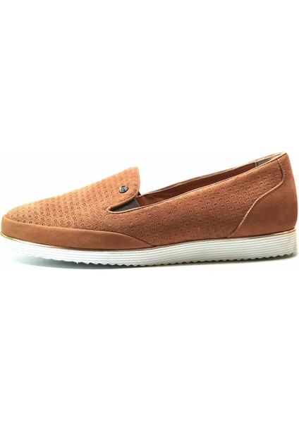 E30 Deri Nubuk Taba Kadın Babet