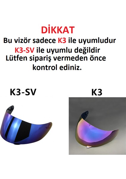 K3 K4 Kask Renkli Vizör (Eski Model) modelleri