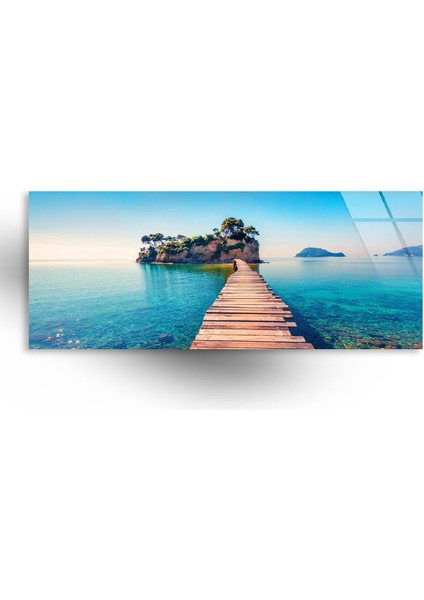 Ada Manzarası Temperli Cam Duvar Tablosu modelleri