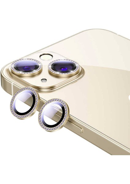 iPhone 11/12/12 Mini Uyumlu Swarovski Taşlı 3D Kamera Lens Koruyucu Gold [2'li Set] fiyatları