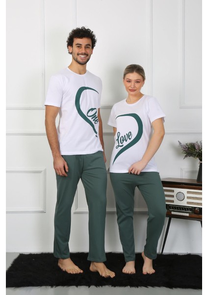 Kadın Pamuk Penye Sevgili Kombini Pijama Takımı Beyaz 50127 Tek Takım Fiyatıdır modelleri