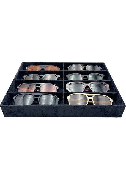 8'li Tabla Anfora Süet Siyah Gözlük Organizeri fiyatları