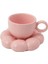 Çiçek Kahve Fincanı ve Tabak Seti Sevimli Kupa ve Tabak Seti Ayçiçeği Tabağı ile Seramik Kahve Fincanı Latte Bardak 6.7 Oz Pembe (Yurt Dışından) 1