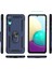 Samsung Galaxy A02 Kılıf Sofya Yüzüklü Silikon Kapak - Lacivert 300099 3