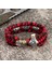 21CM Tarzı Altın Kırmızı Vikings Mjolnir Çekiç Survival Bilezikler Erkekler Paslanmaz Çelik Iskandinav Rune Boncuklu Paracord Halat Bileklik El Yapımı Muska Takı (Yurt Dışından) 1