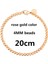 Gül Altın 20CM Güzel Moda Zarif Altın Rengi Gümüş Renk 4 mm Boncuk Zincir Kadın Mektup Sevimli Bilezik Yüksek Li Muhteşem Takı H198 (Yurt Dışından) 1