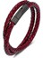Iç Çevre 210MM Stili SH605-R Vintage Takı Kırmızı Örgülü Hakiki Deri Wrap Bilezik Erkekler Kadınlar Için Bilezik Paslanmaz Çelik Toka Trendy Bileklik P605 (Yurt Dışından) 2