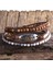 60CM Tarzı Antik Gümüş Kaplama Rh Moda Boho Bileklik Armbander Believe Metal Charm Doğal Taşlar 3 Telli Dokuma Wrap Bilezikler (Yurt Dışından) 1