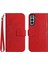 Kart Yuvaları Tutucu Kısa Kayış Kabartmalı Pu ile Samsung Galaxy S21 Için Kılıf (Yurt Dışından) 1