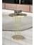 Falez Gold Zigon Sehpa – Metal Gövdeli, Altın Kenar Detaylı 34 cm Yonga Levha Tabla, Salon ve Oturma Odası için Şık Tasarım 3