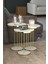 3'lü Zigon Sehpa Seti Suntalam Üst Tabla Metal Ayak Altın Detaylı Modern 34x22 cm 2