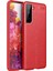Samsung Galaxy S21 Kılıf Focus Derili Silikon - Kırmızı 300099 1