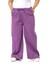 Büyük Beden Geniş Paça Gabardin Mor Pantolon 1