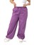 Büyük Beden Geniş Paça Gabardin Mor Pantolon 5