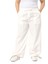 Büyük Beden Geniş Paça Gabardin Beyaz Pantolon 5