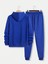 Erkek Mavi Baskılı Kanguru Cepli Joggers 2