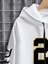 Erkek Beyaz Sweatshirt Sweatshirt Eşofman Takımı Kanguru Cepli Baskılı Numbers Letters 4