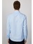 Klasik Fit Düğmeli Yaka Pamuklu Kolay Ütü Oxford Düz Mavi Erkek Gömlek 5