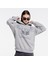 Friday Offset Matt Kadın Açık Gri Ekstra Oversize Kapüşonlu Hoodie Sweatshirt - Şardonlu 3 Iplik 1