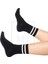 Bambu Unisex Tenis Kolej Çizgili Premium Dikişsiz Soket Çorap 3'lü Paket / Spor - Günlük Kullanım 4