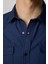 Slim Fit Gündelik Denim Lacivert Erkek Gömlek 4