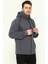 Erkek Standart Fit Normal Kesim Içi Polarlı 3 Iplik Kapüşonlu Fermuarlı Sweatshirt 1