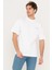 O Yaka Rahat Kesim Beyaz Erkek T-Shirt 12255604 3