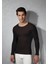 Siyah Erkek Viloft Termal Yuvarlak Yaka Uzun Kol Tişört 1