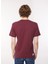Bisiklet Yaka Baskılı Bordo Erkek T-Shirt M6646 164 Amaranth Red 5