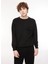 Bisiklet Yaka Siyah Erkek Sweatshirt Dt10417_Regular Fit Bisiklet Yaka 1