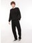 Bisiklet Yaka Siyah Erkek Sweatshirt Dt10417_Regular Fit Bisiklet Yaka 2