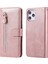 iPhone 12 Pro Max ile Uyumlu Moda Fermuar Çevirme Deri Manyetik Cüzdan Telefon Kılıfı (Yurt Dışından) 1
