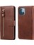 iPhone 13 Mini ile Uyumlu Moda Fermuar Çevirme Deri Manyetik Cüzdan Telefon Kılıfı (Yurt Dışından) 2