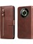 Realme 11 ile Uyumlu Moda Fermuar Çevirme Deri Manyetik Cüzdan Telefon Kılıfı (Yurt Dışından) 4