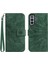 Kart Yuvaları Tutucu Kısa Kayış Kabartmalı Pu ile Samsung Galaxy S21 Için Kılıf (Yurt Dışından) 1