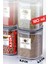 12 Adet 180ML. Kare Contalı Etiketli Baharat Saklama Kabı 3