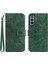 Kart Yuvaları Tutucu Kısa Kayış Kabartmalı Pu ile Samsung Galaxy S21 Için Kılıf (Yurt Dışından) 1