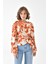 Kadın Leopar Desenli Bluz Orange 30734 1