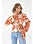 Kadın Leopar Desenli Bluz Orange 30734 3