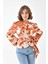 Kadın Leopar Desenli Bluz Orange 30734 5