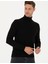 Erkek Siyah Slim Fit Balıkçı Yaka Triko Kazak 50278094-VR046 3