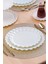 Solid Krem Wavy Altın Yaldızlı 6 Kişilik 34 Parça Pasta Servis Takımı 4