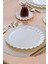 Solid Krem Wavy Altın Yaldızlı 6 Kişilik 34 Parça Pasta Servis Takımı 5