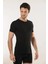 451 Erkek Bisiklet Yaka Kısa Kollu Modal Atlet-Siyah 2