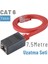 7,5 Metre Cat6 Kablo Uzatma Seti, Yassı Ethernet Kablo ve Ekleyici 1