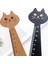 Siyah Stil Yaratıcı Karikatür Kedi Cetvel Çizim Ahşap Cetvel Öğrenci Kırtasiye Sevimli Kedi Kitty Yüz Kırtasiye Ahşap Cetvel Dikiş Cetvel Hediye (Yurt Dışından) 3