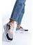 Kadın Gri Pembe Mavi Bağcıklı Tarz Taban Sneaker 1