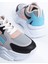 Kadın Gri Pembe Mavi Bağcıklı Tarz Taban Sneaker 4