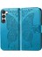 Samsung Galaxy S23 Kelebek Kanatları Narin Çiçekler Flip Darbeye Deri ile Uyumlu Telefon Kılıfı (Yurt Dışından) 3