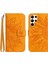 Kart Yuvaları Tutucu ile Samsung Galaxy S24 Ultra Için Kabartmalı Flip Pu Telefon Kılıfı (Yurt Dışından) 1
